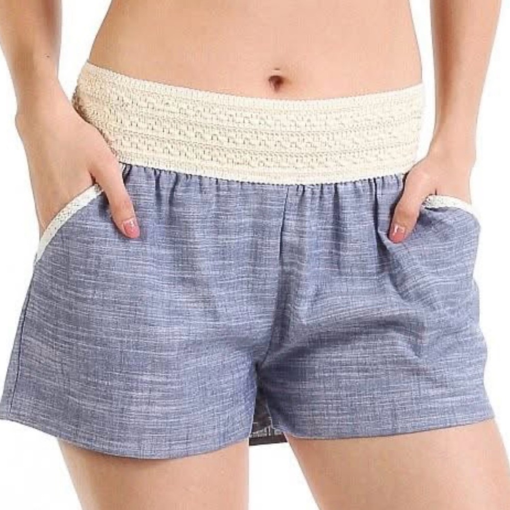 Cotton boho shorts from Just be With crochet accents Size Medium